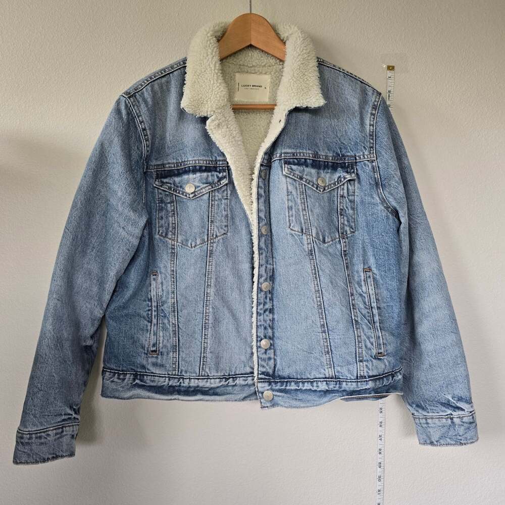 Lucky Brand Sherpa Lined Denim Jacket Tomboy Trucker XL